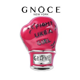 Gnoce Girlpower GRLPWR Boxing Glove Charm Bracelet Chain Pendant Jewellery Decoration Accessories 925 Silver Gift Sterling Silver, Velvet bag