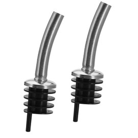 Westmark 2 Spirit Pourers for Bottles, with Trachea, Plastic Cork/Brass, Nickel-Free, Classic Standard, Black/Silver, 42022280