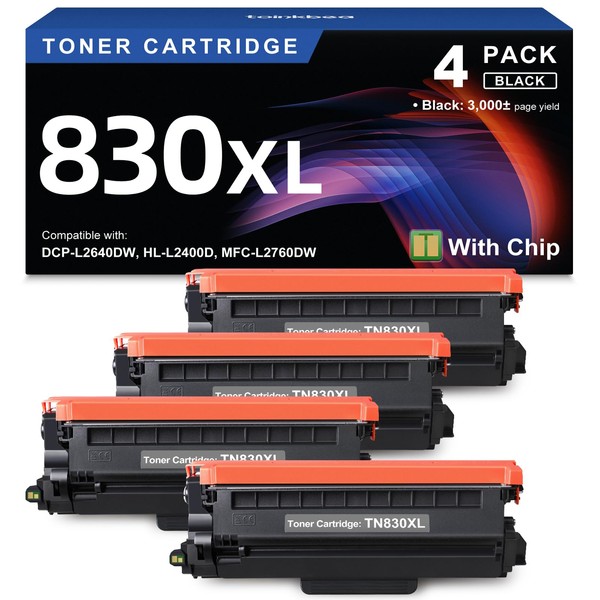 toinkbea TN830XL Black Toner Cartridge Ink for HL-L2460DW Printer Replacement