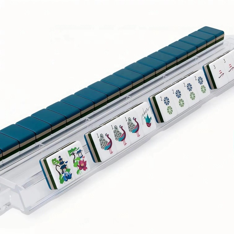 Luxury Custom Blue Singapore Mahjong Thick 4-Layer Acrylic Portable Home