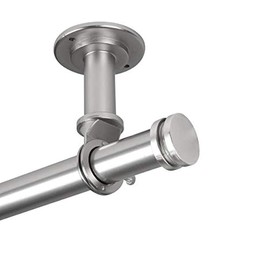 Rod Desyne Bun 1" Ceiling Curtain Rod/Room Divider, 28-48 inch, Satin Nickel