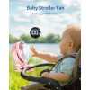 Sweetfull Portable Clip-on Fan 4000mAh Rechargeable LED Display 4 Speeds