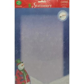 Gartner Studios Christmas Midnight Snowman Stationery*25 Sheets - Printer Safe