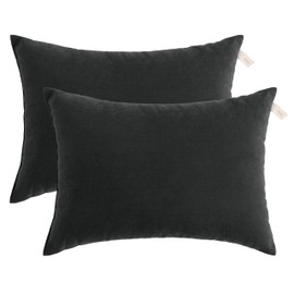 organictune 2 Pack Toddler Pillows 13"x18", Soft Down Alternative Microfiber Pillows for Sleeping, Nap, Travel, Pets, Machine Washable, Black