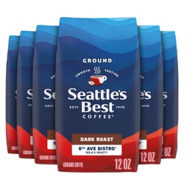 Seattle’s Best Coffee, Dark Roast Ground Coffee, 6th Ave Bistro, 100% Arabica, 6 Bags (12 oz Each)