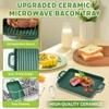 KVZKVZ Green Ceramic Microwave-Safe Bacon Baking Tray, 8.3 x 7