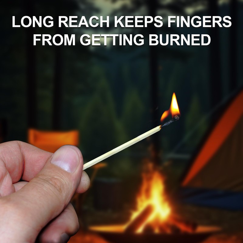 Extra Long Safety Matches - 11 Inches, Ideal for Fireplace,