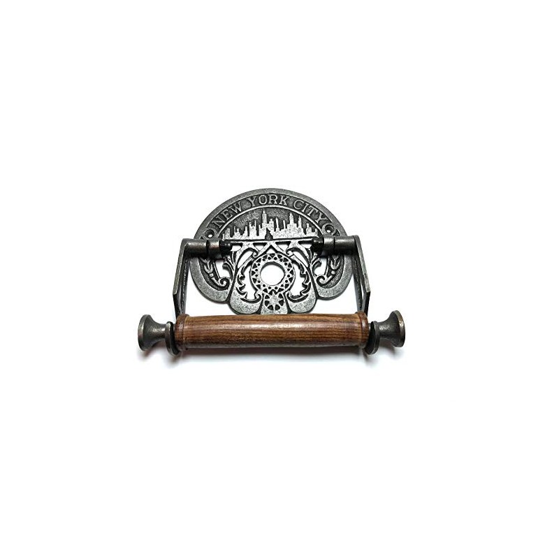 Antique Iron Toilet Roll Holder 'New York City' 150mm