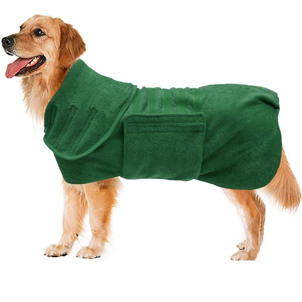 Dog drying coat robe dressing gown towel pet bathrobe super