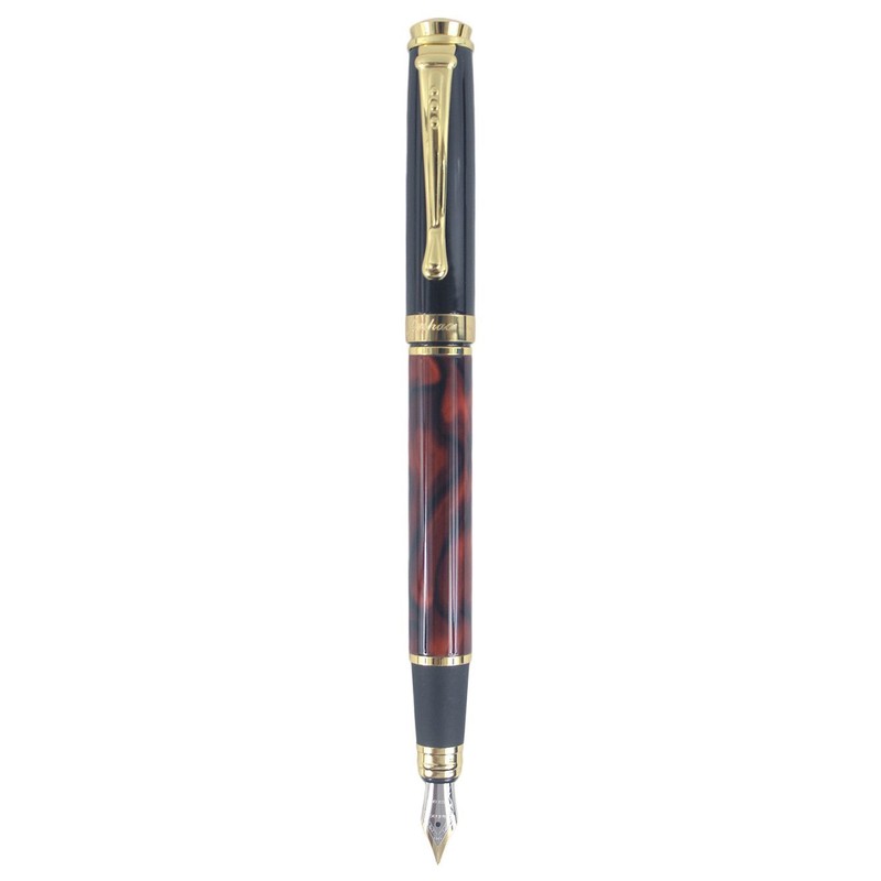 pluma avanzada fuente, diseño clásico, plumín medio, de oro, flor