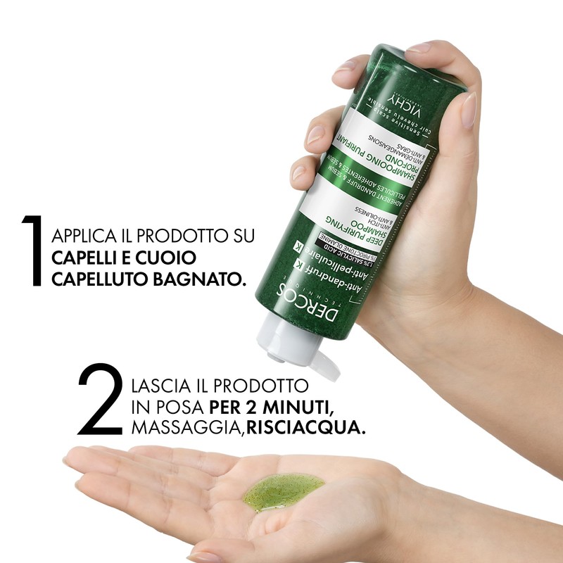 Vichy Dercos Anti-Dandruff K, Deep Cleansing Shampoo for Oily and