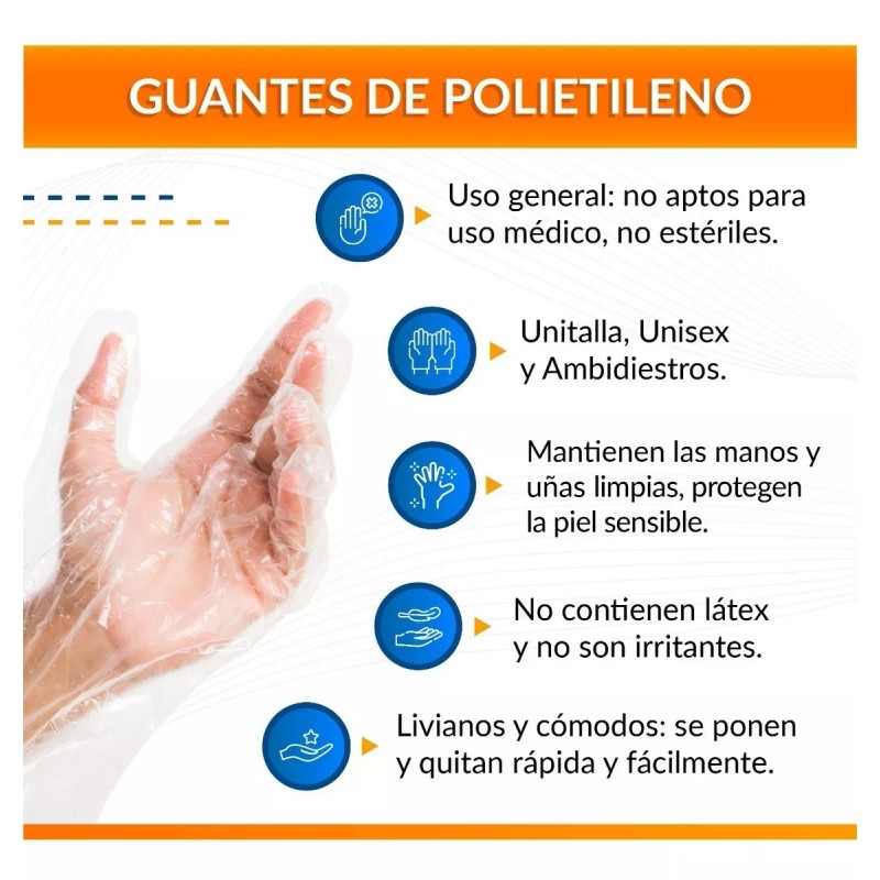 Packsys Pack X10000 Guantes Desechables Transparentes Polietileno