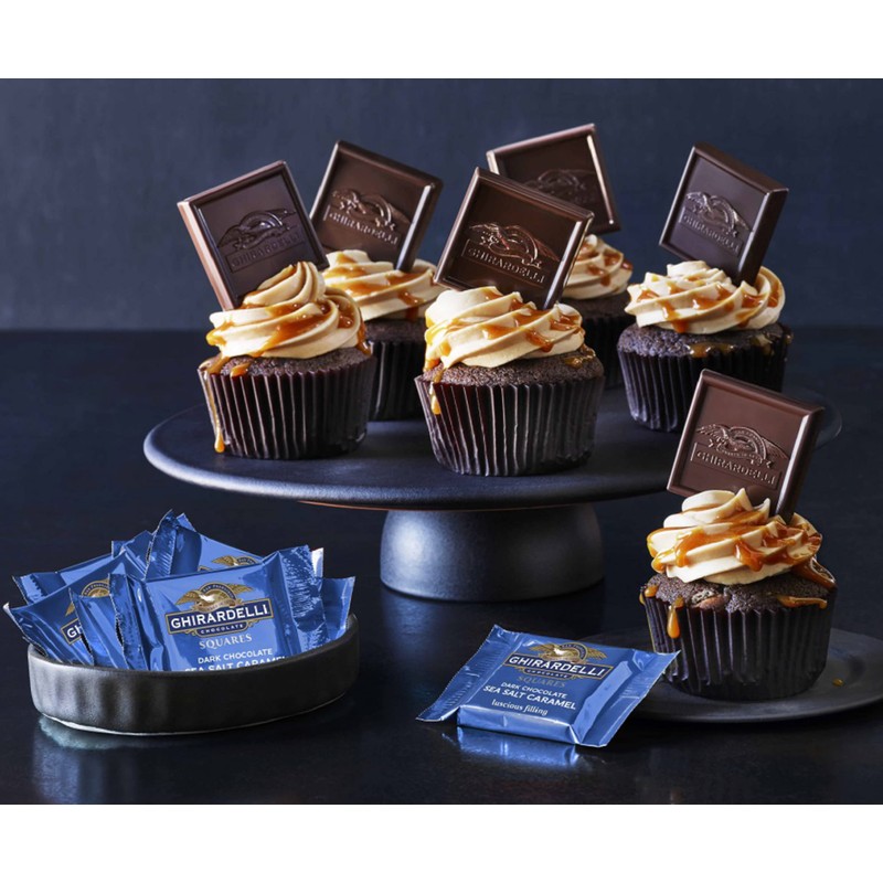 Ghirardelli Dark & Sea Salt Caramel Chocolate Squares, 0.53 Ounce,