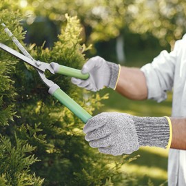 [DEWEL] Cut Resistant Gloves, Anti-slip, Work Gloves, Blade-Proof, PU Coating, Gardening Gloves [EN388 Certified, Cut Resistance Level 5] (L)