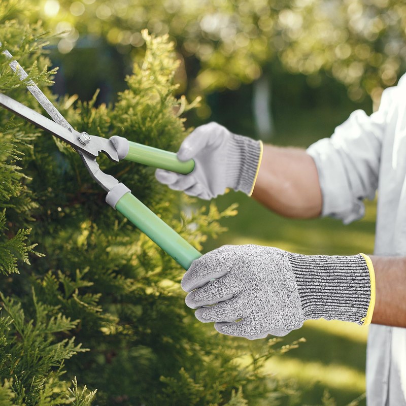 [DEWEL] Cut Resistant Gloves, Anti-slip, Work Gloves, Blade-Proof, PU Coating,