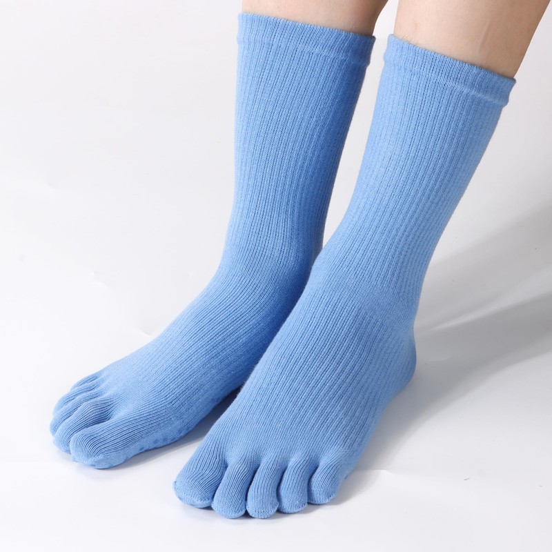 KQueenStar Toe Grip Socks for Women, Athletic Breathable Cotton Non-Slip