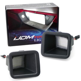 iJDMTOY OEM-Fit 3W Full LED License Plate Light Kit Compatible with Ford 2017-2022 F250 F350 Super Duty, Powered by 18-SMD Xenon White LED