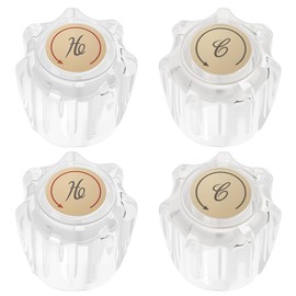 GOMAKERER 4 Pcs 2 Styles Faucet Indicators Handles, Bathroom Faucet Handle Hot and Cold Faucet Knobs Replacement Sink Handles for Home Bathroom Kitchen