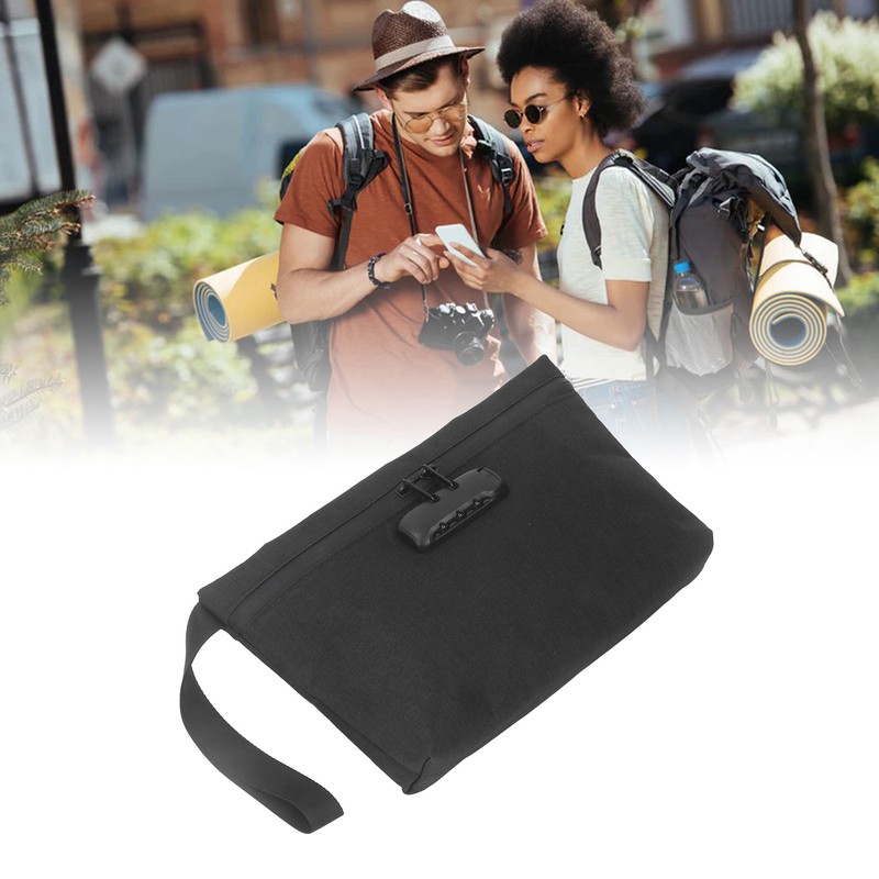 Smell Proof Bag with Combination Lock Carbon Lined Odor Proof