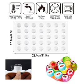 Palksky (2 Pack) 35 Cavity Cylinder Candy Mold/Mini Round Column Silicone Mold for Gummy Chocolate Truffles Ganache Jelly Pralines Caramels