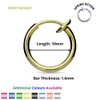 PiercedOff Titanium Gold Tone Spring Action Fake Ring for Nose,