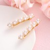 lasuroa 2pcs Pearl Hair Clips for Women, Elegant Gold Pearl