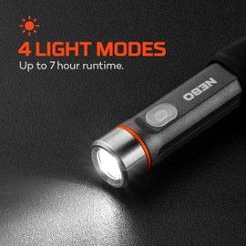 NEBO Franklin Flexible Task Light, Rechargeable, Hands-Free, Compact, Magnetic, Wearable with 4 Light Modes
