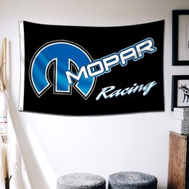 Kasflag mopars Flag Racing Car Banner (90x150cm,Heavy Duty, Durable 150D Polyester) Brass Grommets For Room Man Cave