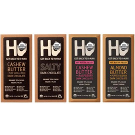 Dark Chocolate Bar Variety Pack – 4 Flavors – Vegan, Paleo, Gluten-Free – No Dairy, No Refined Sugar – 4 Count