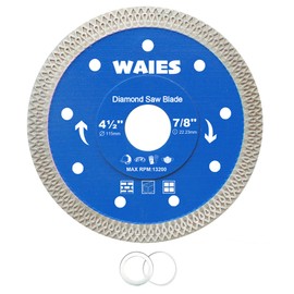 Waies 4.5 Inch Thin Diamond Tile Blade for Angle Grinder with Tile Porcelain Brick Ceramic Concrete Granite Marble (1 Pcs)