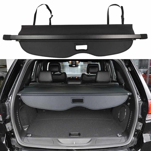 BOPARAUTO Cargo Cover for Jeep Grand Cherokee Accessories With Back Curtain 2011-2020 2021 Rear Trunk Shade Cover（Not fit for 2021 Winter-2022 grand Cherokee L ）
