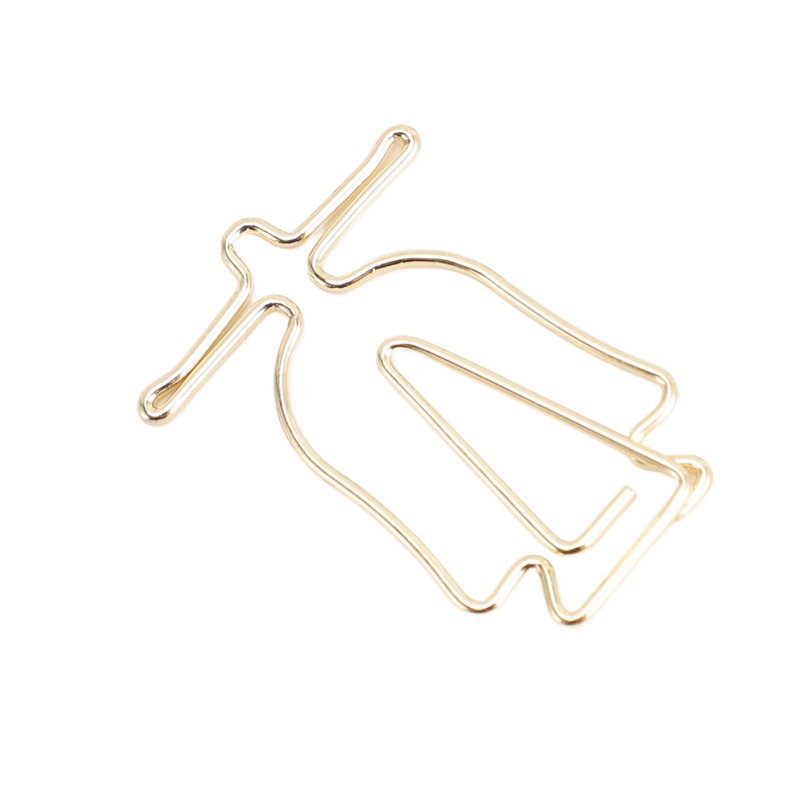 100Pcs Gold Paper Clips Cute Shape Stainless Steel Multifunction Metal