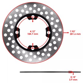 Caltric 2 Front Brake Disc w/ Pads Bolts fits Yamaha Kodiak 450 YFM450FA 4x4 2003 - 2006