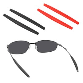 BLAZERBUCK Replacement Temple Sleeves Ear Socks for Oakley Whisker/Juliet/A Wire Sunglass - Black + Red