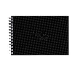 Rhodia Rhodia Touch 116144C Spiral Album Watercolor Book Double Spiral Fine Grain Paper 100% Cotton 300 g 20 Sheets A6 Landscape Format Ideal for Watercolour Black Pack of 1