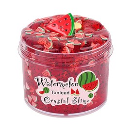 FLIPNEX Clear Slime Crystal Putty Soft Jelly Clay Non-Sticky Slime Premade for Girls Boys Crunchy Bubble Slime DIY Cotton Mud Stretchy Kids Toys Art Craft Birthday (red)