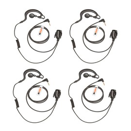 4 x G-Shape Security Radio Earpiece Headset Compatible with MOTOROLA 1 Pin | TALKABOUT | COBRA | TLKR Radio T3, T5, T6, T7, T8, T9, T60, T80