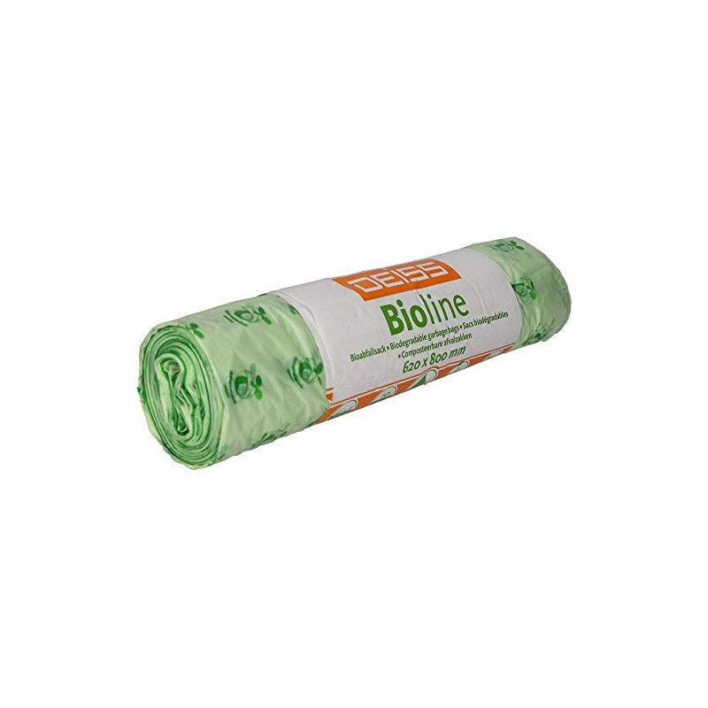 DEISS Bioline Organic Bin Liners 60 L, Compostable, Pack of