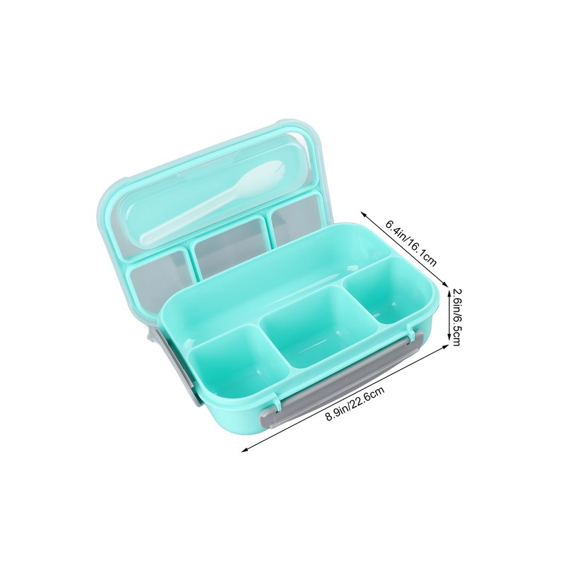 16PCS Set Bento Box Reusable 1300ml 4 Compartment Adult Lunch