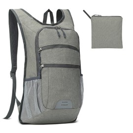 SUIKIHUM 20L Foldable Backpack for Men Women, Ultra Lightweight Water-Resistant Small Packable Hiking Daypack for Travel Camping Outdoor (Gray)