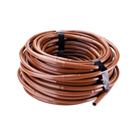 Raindrip R283DT 1/4-Inch Drip-A-Long® Dripline with 1/2 GPH Non-Pressure Compensating Emitters, 12-Inch Spacing, 50-Foot, for Drip Irrigation and Drip Irrigation Systems, Brown