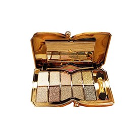 UIFCB Glitter Eyeshadow Palette,10 Colors Sparkle Shimmer Eye Shadow Highly Pigmented Long Lasting Makeup Set Gold (Type 5)