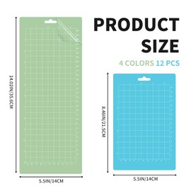 8 PCS Vinyl Joy Mats - Joy Mat Joy Accessories - 4.5" x 12" & 4.5" x 6.5" Extra Mats，for Vinyl(StandardGrip, LightGrip, StrongGrip) with Free Scraper & Tweezers