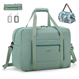SPAHER Easyjet Airlines Cabin Bag 45x36x20 Foldable Travel Duffle Weekend Gym Bags for Women Waterproof Overnight Hospital Holdall Bag Handbag Large Carry on Underseat Hand Luggage Green