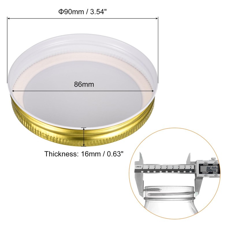 6 Pcs - Tinplate Canning Lids Wide Mouth Leak Proof