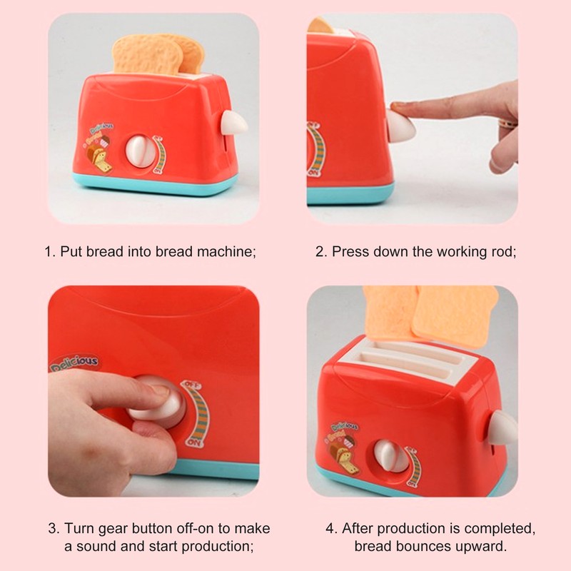 PopUp Toaster Play Toy Kitchen Bread Maker Model Toy Pretend