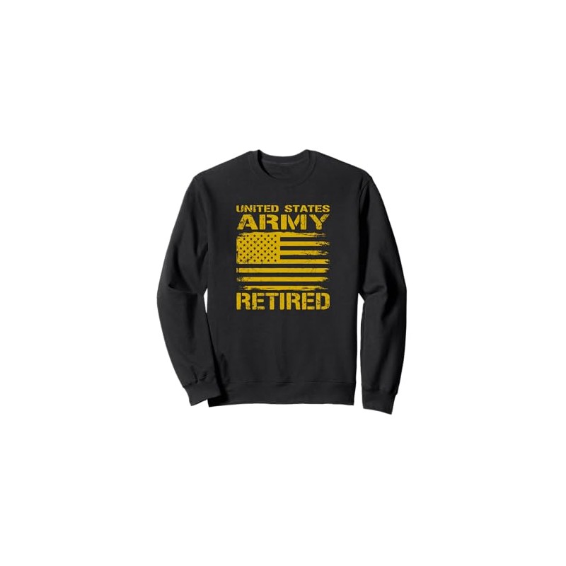 Retired Army Distressed American Flag Sweatshirt