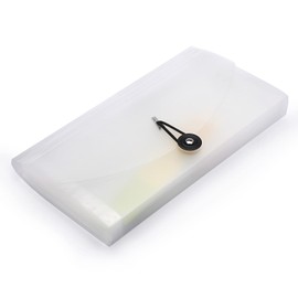 BTSKY Expanding File Folder –New 13 Pockets Small Accordion File Folder Expandable Card Ticket Holder File Storage Folder Check Bill File Folder Plastic Wallet Case (White Translucent)