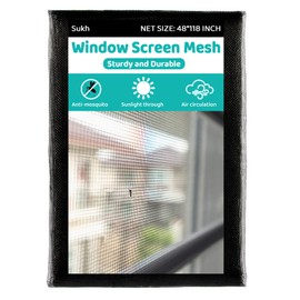 Sukh 48 * 118 Window Screen Mesh - Door Screen Replacement Mesh Fiberglass Screen Mesh Window Net Screen for Patio Porch Door Windows Net Screen