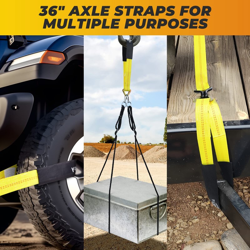 Trekassy 2”x 144” Car Tie Down Straps for Trailers Heavy